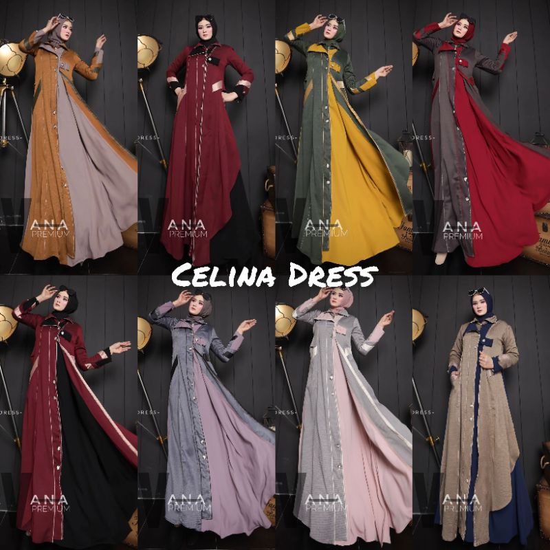 Celina Dress ORI by Trevana / Gamis Set Syar'i / Gamis Pesta / Dress Muslimah / Baju Syar'i Terbaru / Gamis Pesta Mewah / Fashion Muslimah Branded