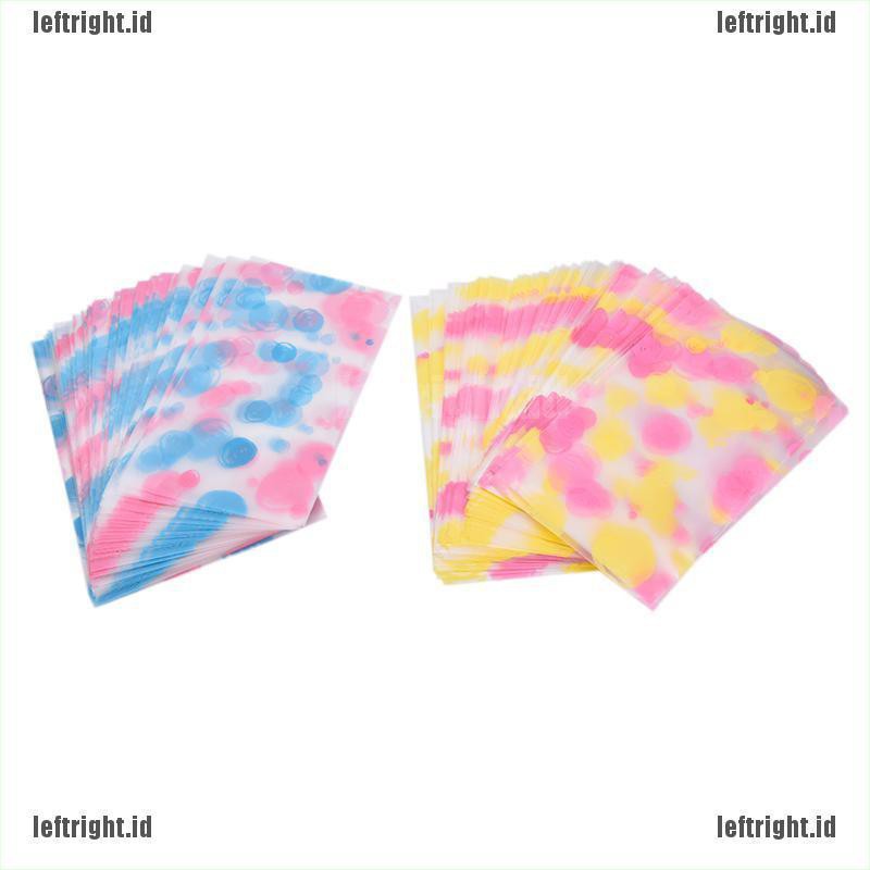 

leftright 100x Fashion Multicolour dot Cookies Packaging Bag Cellophane Flat Pastry Bags