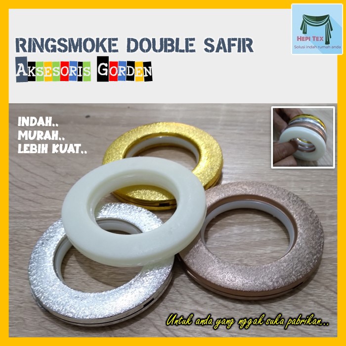 SMOKERING DOUBLE SAFIR - GANTUNGAN GORDEN TIRAI JENDELA