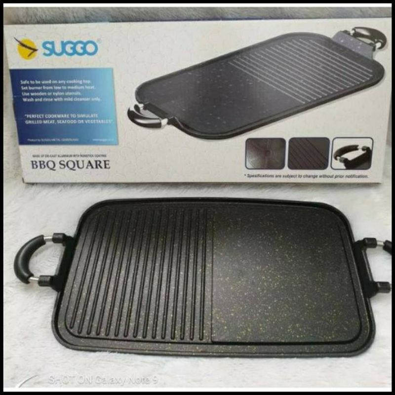 SUGGO BBQ SQUARE MULTI GRILL PAN Alat Panggang Tanpa Arang / Panggangan BBQ Square SUGGO