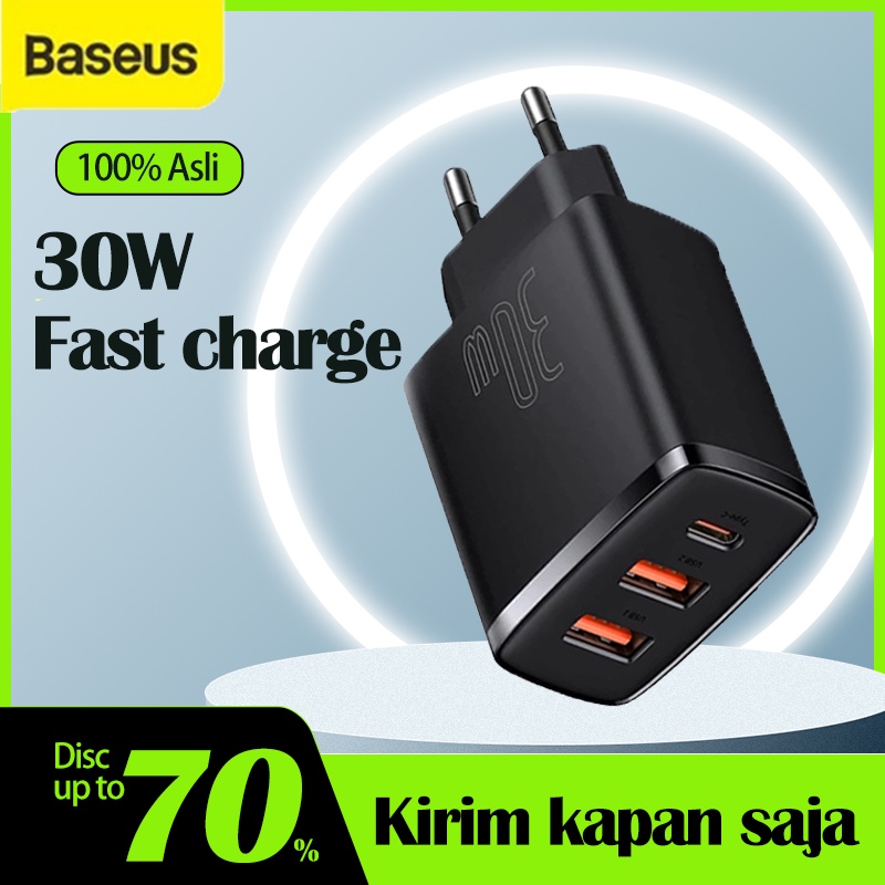 Baseus Kepala Charger Quick Charging Type-C Dual USB 30W PD Fast Charge2