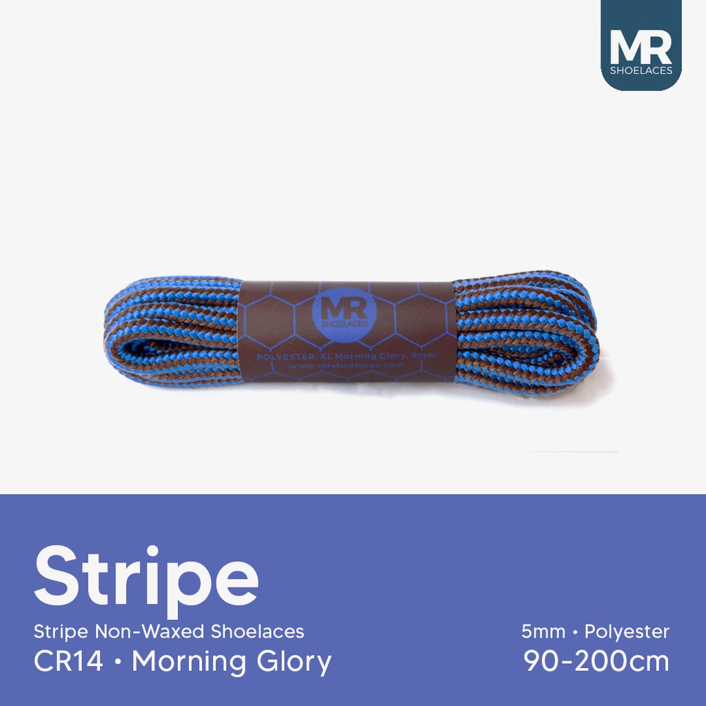 MR Shoelaces CR14 Morning Glory (Biru Coklat) Tali Sepatu Bulat Corak / Motif 5-6mm 80cm 90cm 100cm 120cm 150cm