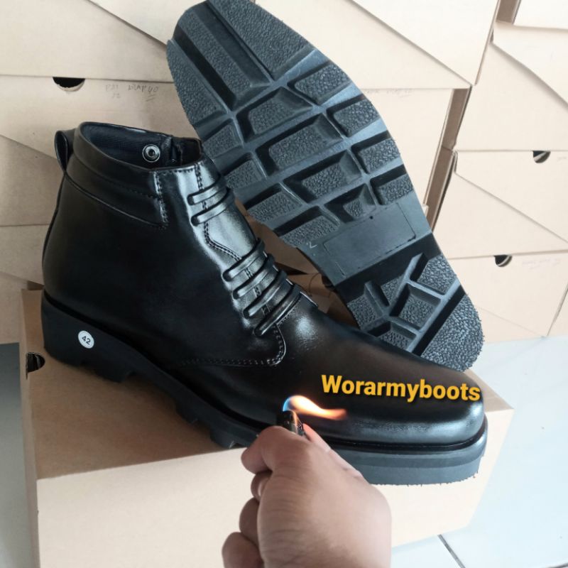 Sepatu PDH Dinas Terbaru PDH Radial Kulit Sapi dob  size 39 sampai 47 by Wor Army Boots