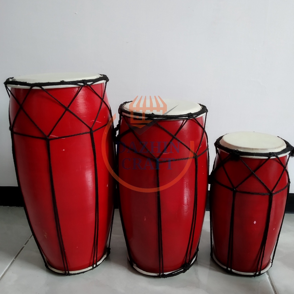 Alat Musik Kendang Jawa 3 Ukuran Tinggi , 25 cm dan 30 cm, Untuk Mainan Anak