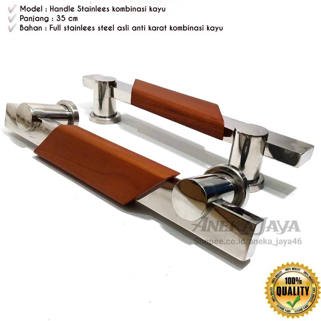 Handle Pintu rumah 35 cm  kombinasi kayu / Tarikan Pintu rumah / Pegangan Pintu rumah minimalis