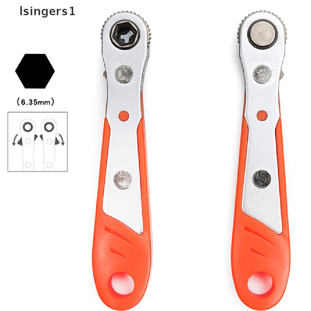 (lsingers1) 1pc Obeng Ratchet Mini portable Adjustable 1 / 4 &quot;Hex Drive Bits