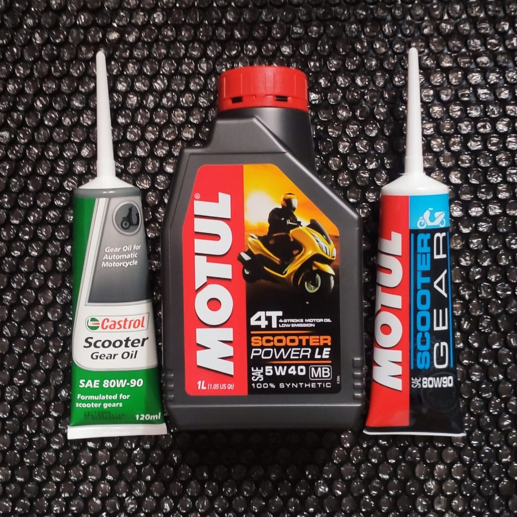 Paket Oli Motul Scooter Power 5w40 1 Liter plus Oli Gear