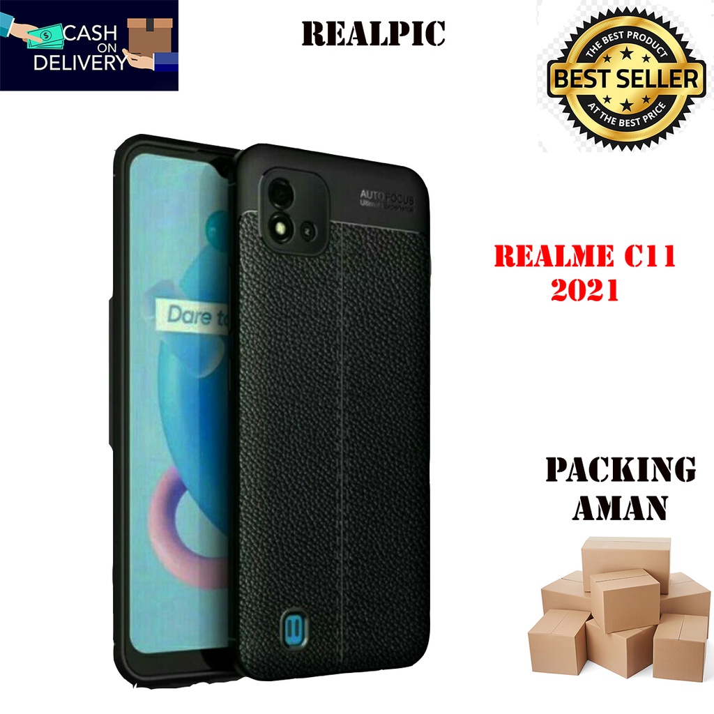 Case Auto Focus Realme C11 2021 Leather Experience SoftCase Slim Ultimate / Casing Kulit