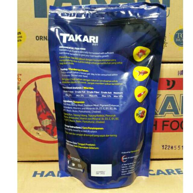 PAKAN IKAN / FISH FOOD HIAS MIX COLOUR FLOATING TAKARI 2 MM / 500 GR