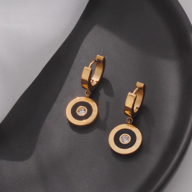 Anting Titanium Diamond Black Korea Fashion Style Trending Premium