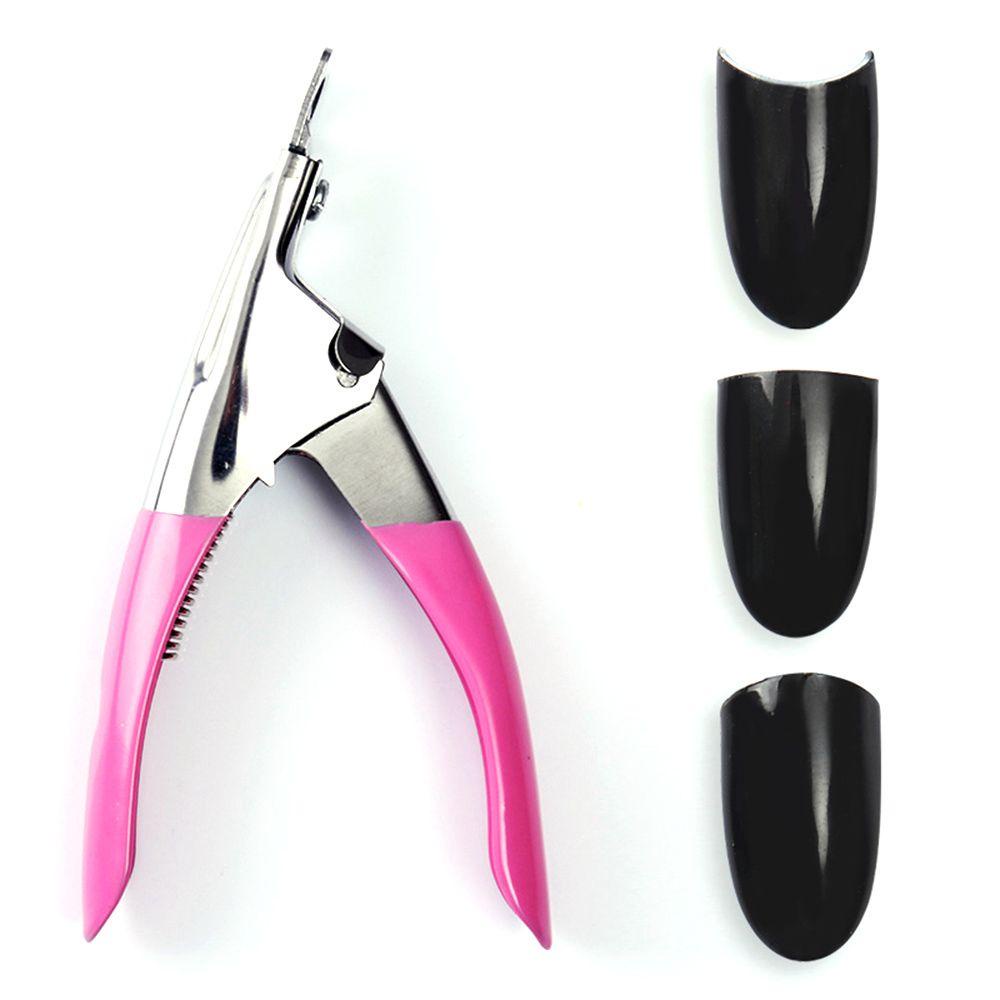 AUGUSTINA Gunting Kuku Palsu Agustina Pink Profesional Manicure Nail Art Alat Pemotong Tepi