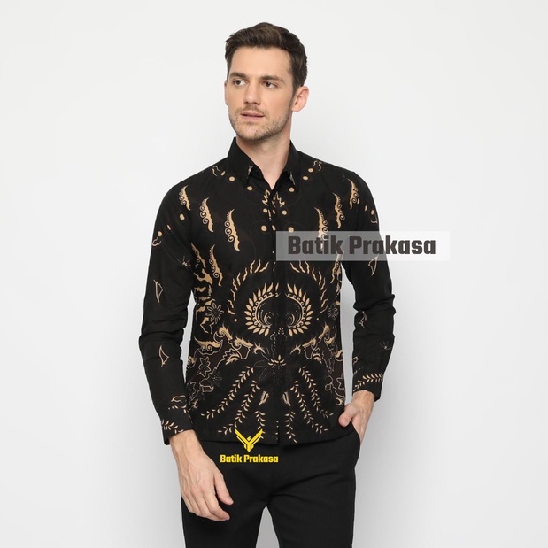 Kemeja Batik Prakasa Motif Arga Bima Slimfit Lengan Panjang Batik Solo