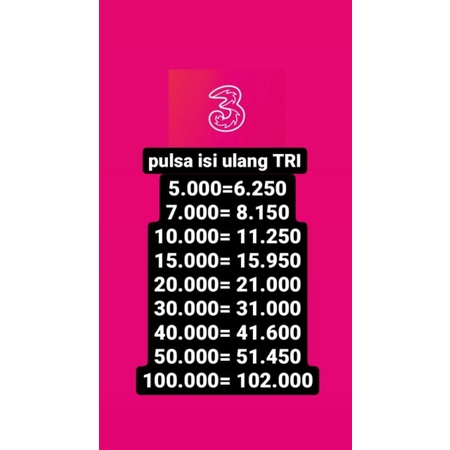 PULSA TRI ISI ULANGG