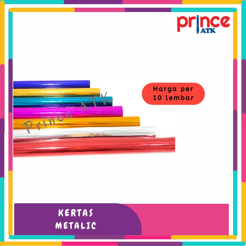 

[10 LEMBAR] KERTAS METALIC / KERTAS METALIK / KERTAS KILAP WARNA / KERTAS EMAS