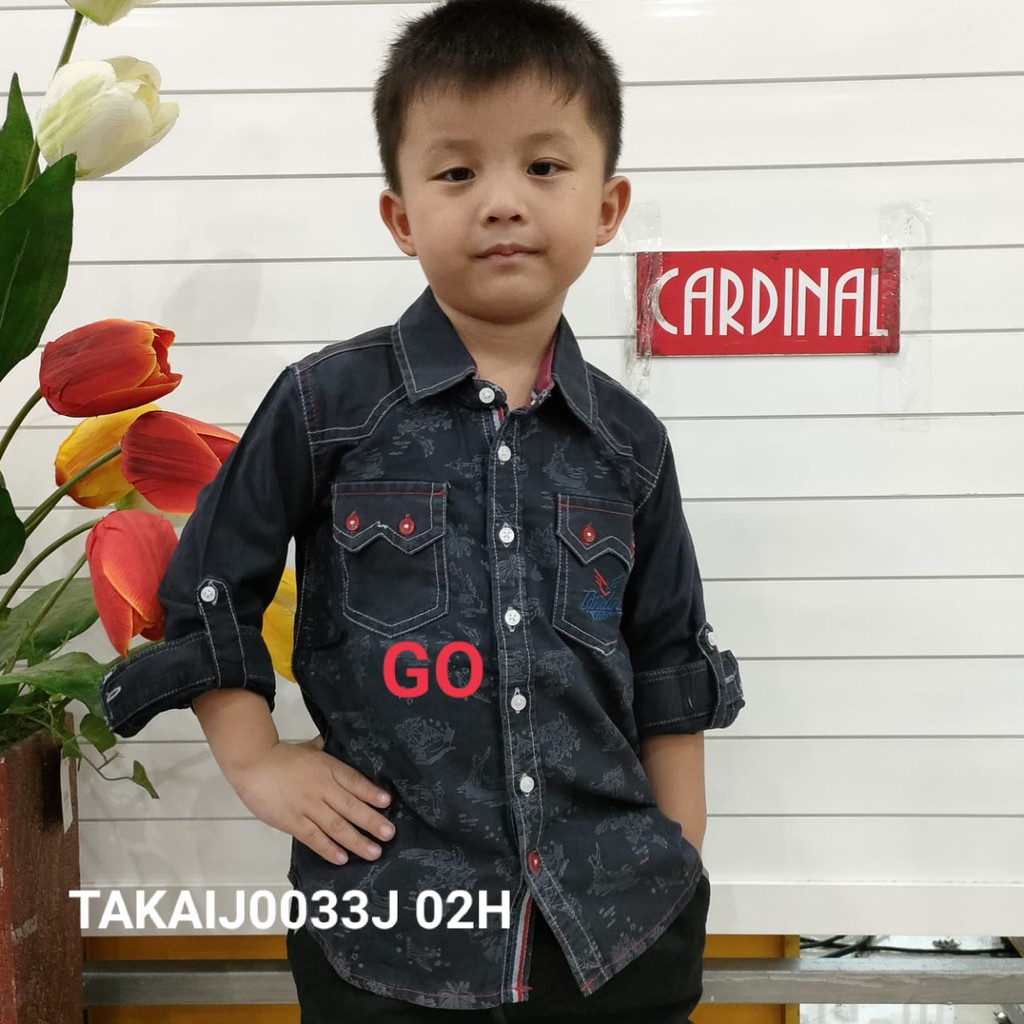 gos KN CARDINAL KIDS KEMEJA Anak Cowok Baju Hem Cardinal Casual Anak Laki Laki Lengan Panjang