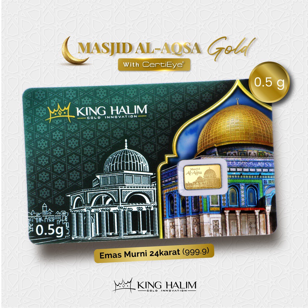 Logam Mulia King Halim / LM KH &quot;Masjid Al-Aqsa&quot; 24K 0.5 gram - SDW Gold -