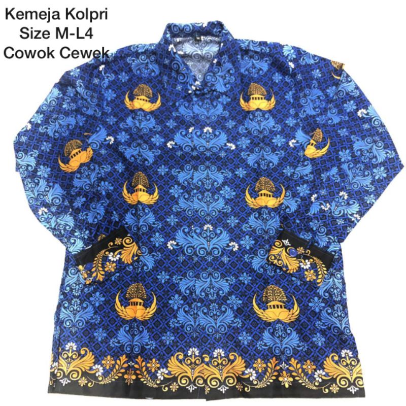 KEMEJA KORPRI untuk Pegawai Negeri PNS Lengan Panjang Motif 2022 Size S-L4