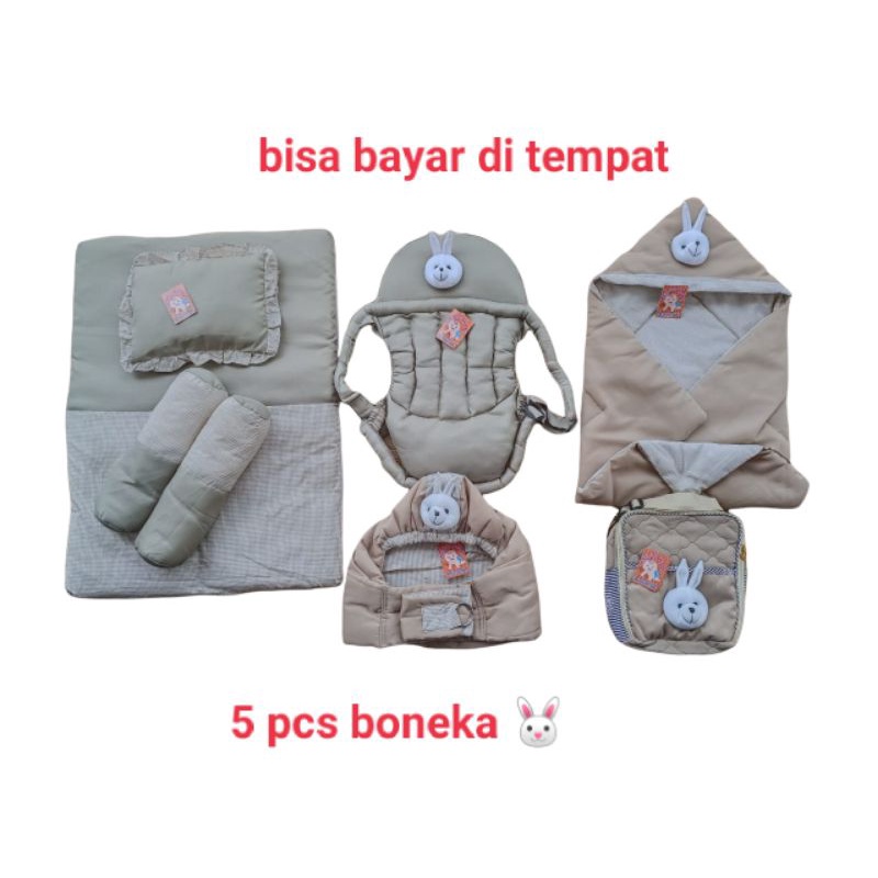 satu set perlengkapan bayi 5 in1-5pcsklinci krem