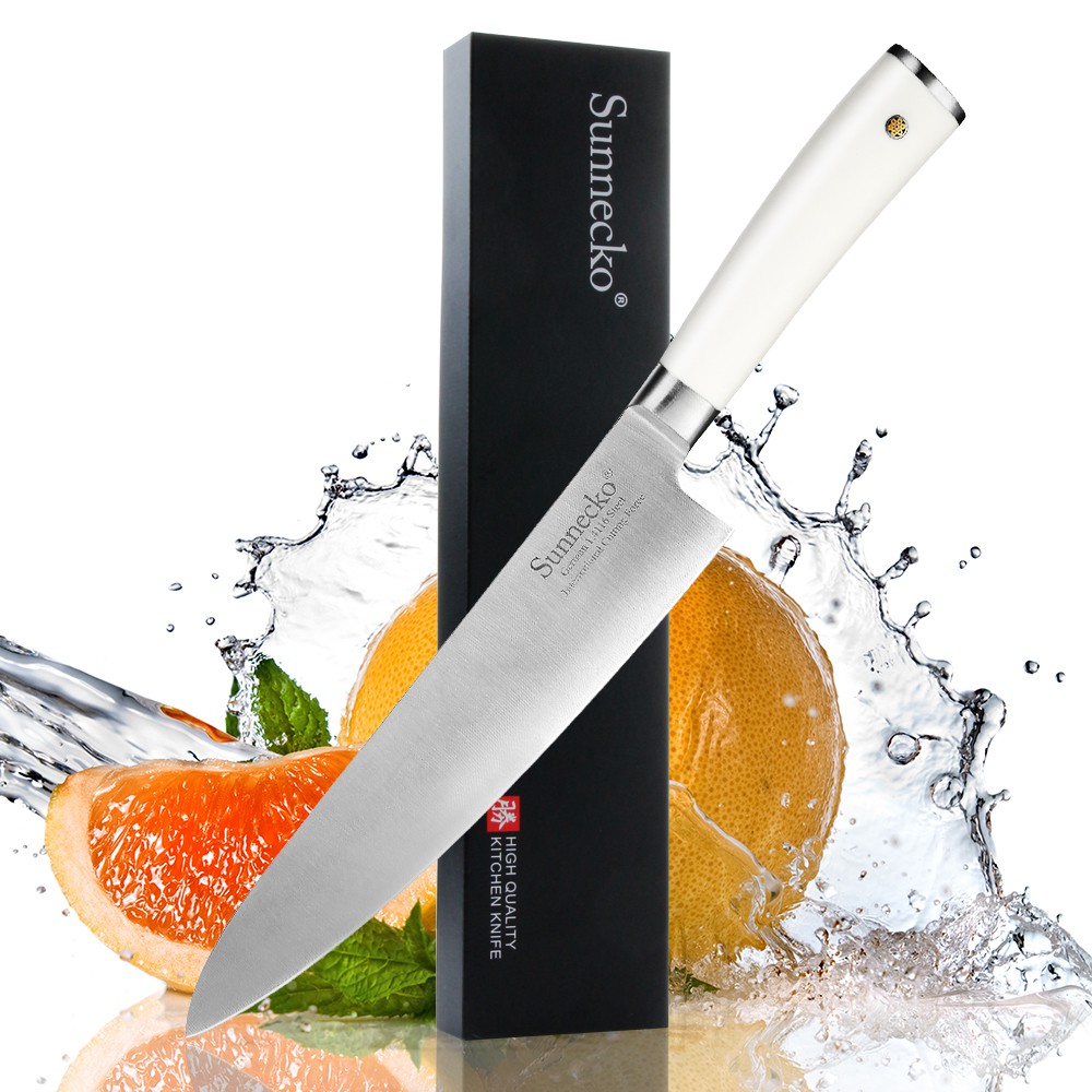 Sunnecko 8" inch Chef Knife Vegetable Meat Kitchen Knives High Carbon German 1.4116 Stainless