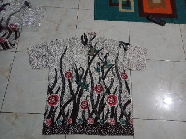 Kemeja Batik Pria Lengan Pendek Size M L Xl Xxl Bswart Batik Hrb026 Kenongo Hem Panjang Padi