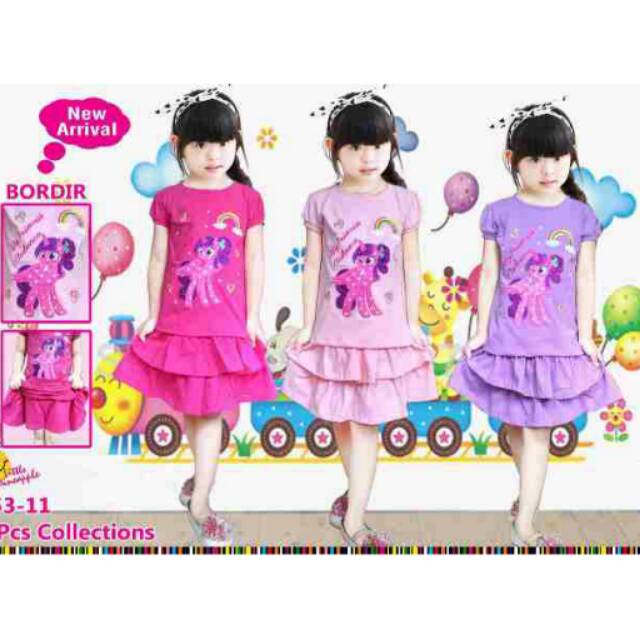 [Ankho_Shop] Setelan Rok Anak Little Pinneapple Little Pony