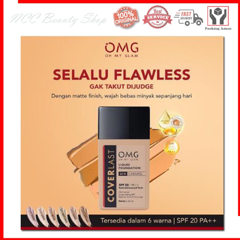 * NCC * OMG Liquid Foundation Cover Last Alas Bedak Oh My Glam - Netto 25 ml