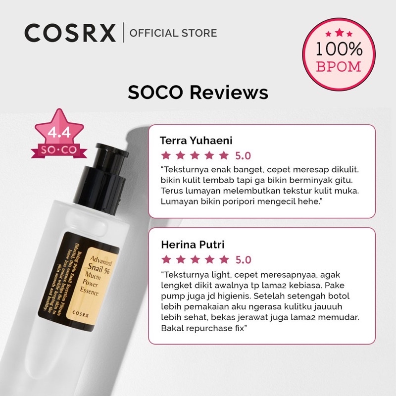 COSRX Advanced Snail Mucin 96 Power Essence 100ml - Esens Lendir Siput