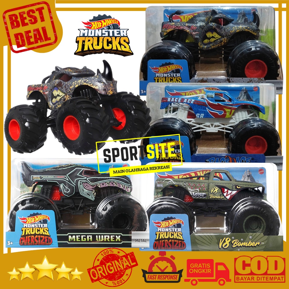 Hot Wheels Monster Trucks 1/24 Oversized Giant Mobil Mobilan Truk Besar Mainan Anak Diecast Original