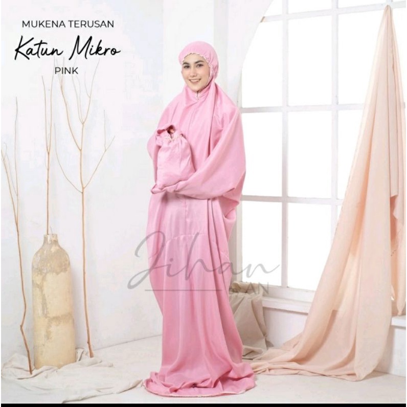 MUKENA TERUSAN DEWASA POLOS KATUN