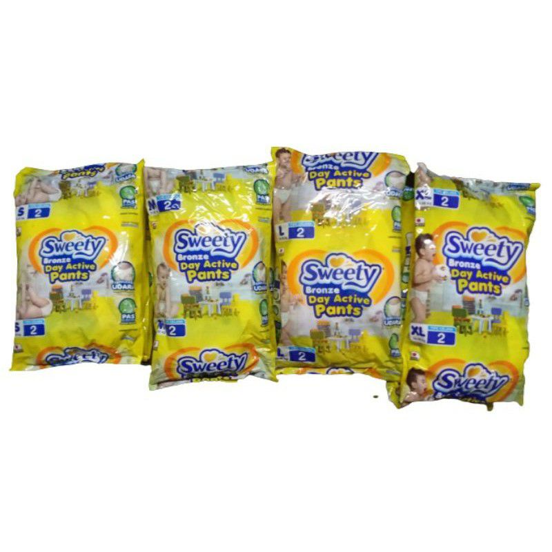 Sweety Bronze Pants Popok Renteng S-M-L-XL-XXL (isi 6Sachet @2pc Popok) Renceng