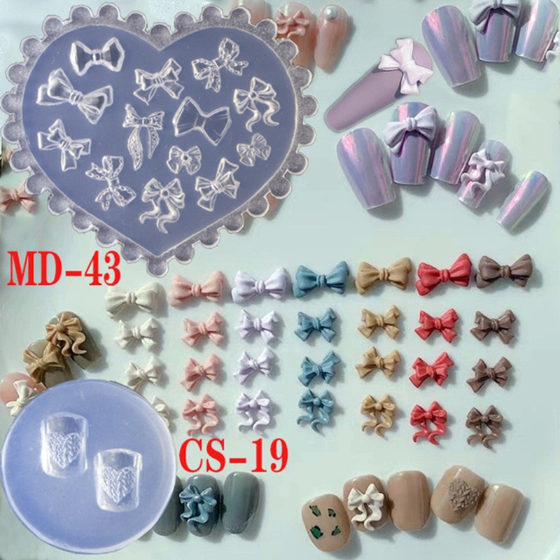 SIY  3D Flower Bowknot Nail Art Decoration Epoxy Resin Mold Nails Stickers Jewelry Silicone Mould DIY Crafts Casting Tools
