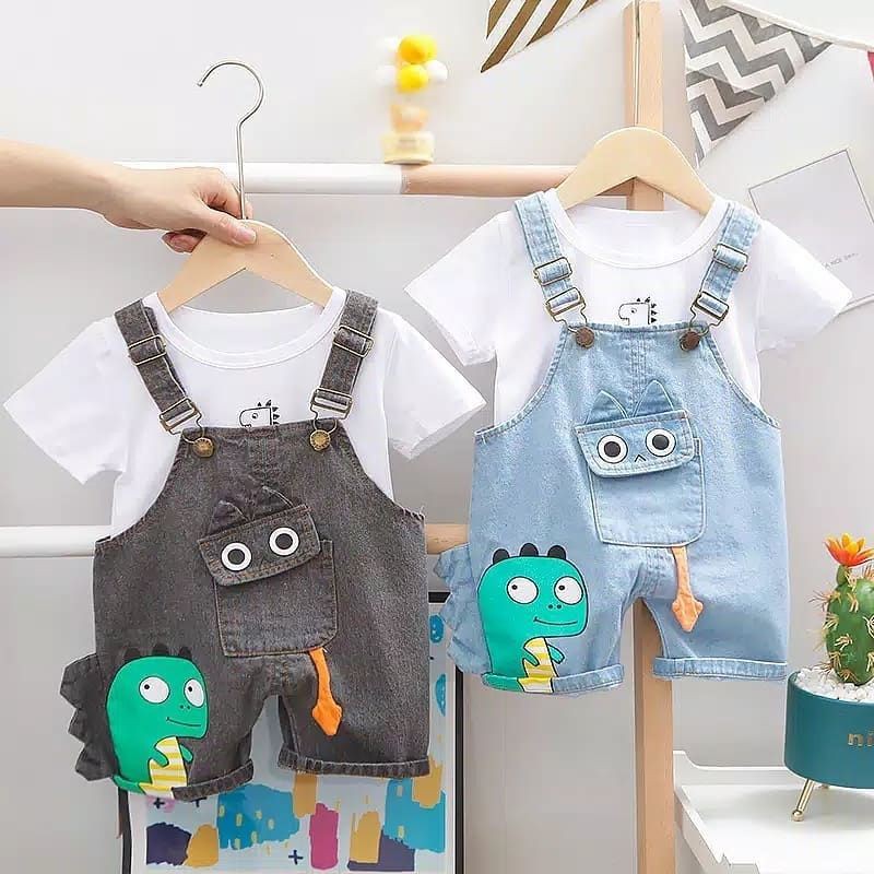 SETELAN ANAK  OVERALL  IMPORT DINO OVLBI0002 Shopee  