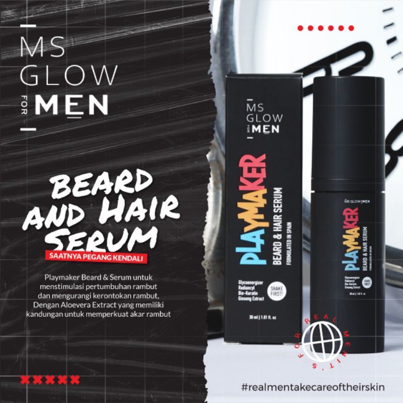 PAKET HAIR MS GLOW FOR MEN / POMADE PLAYMAKER MS GLOW FOR MEN ORIGINAL TERMURAH