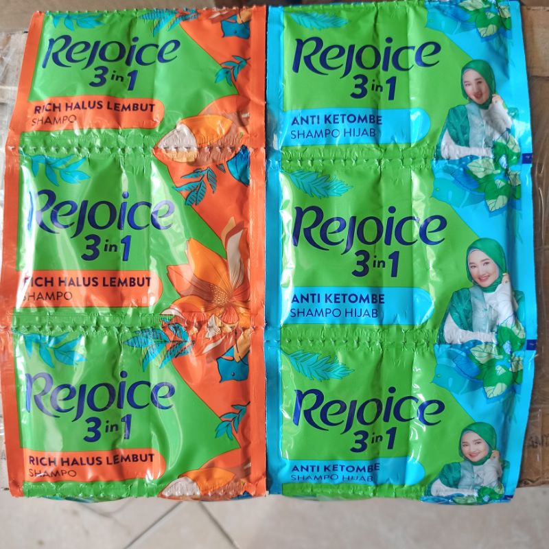 Shampo Rejoice 3 in 1 10 Ml Rich Halus Lembut Anti Ketombe Hijab