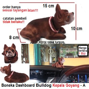 aksesoris dashboard mobil boneka goyang - model bulldog jumbo