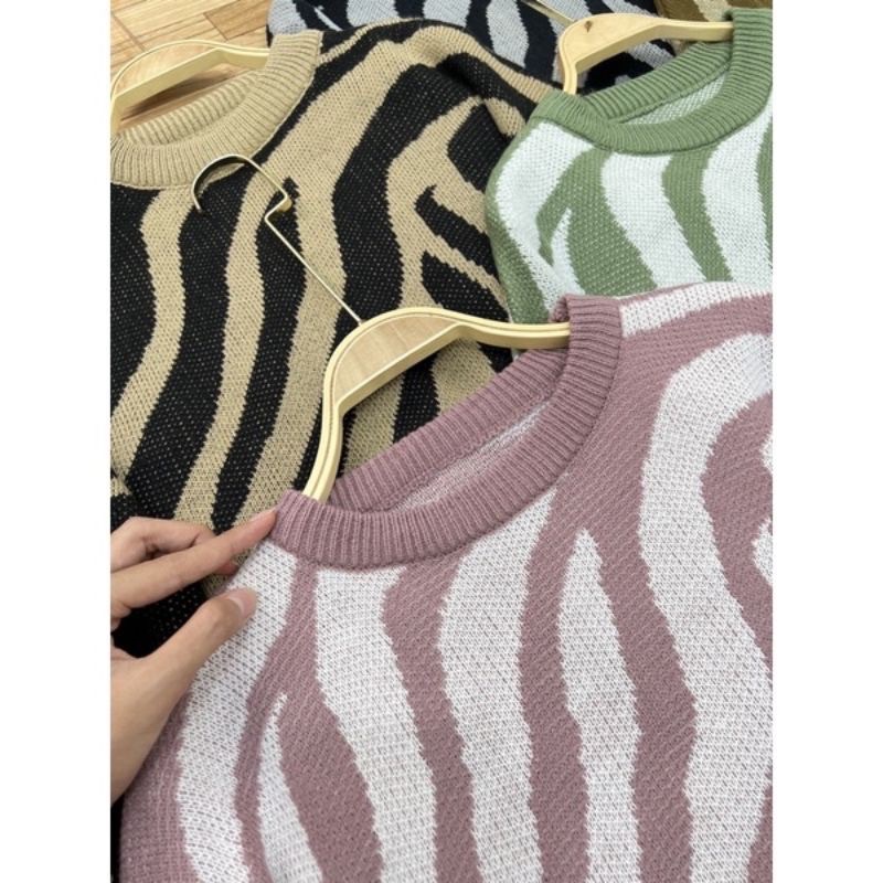 SWEATER MOTIF ZEBRA PAKAIAN WANITA PREMIUM