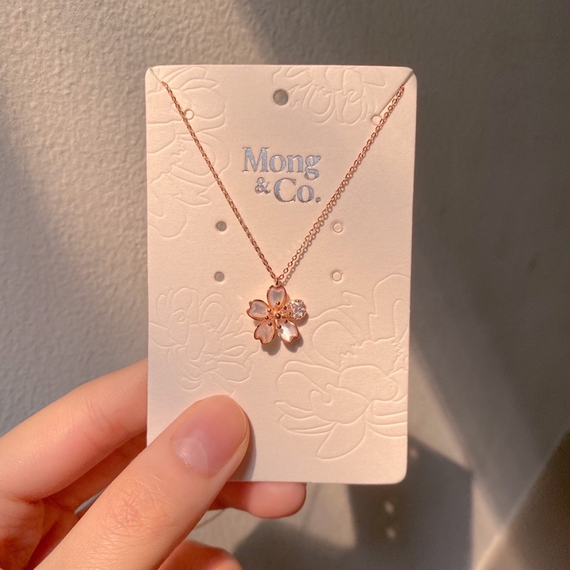 Grosir (SSC) Mong&Co Sakura S925 Necklace - Kalung Wanita Silver Sterling 925 Cherry Blossom Cat's