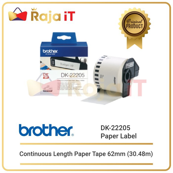 

BROTHER Label Tape DK 22205 Continuous Length Paper Tape 62mm DK22205