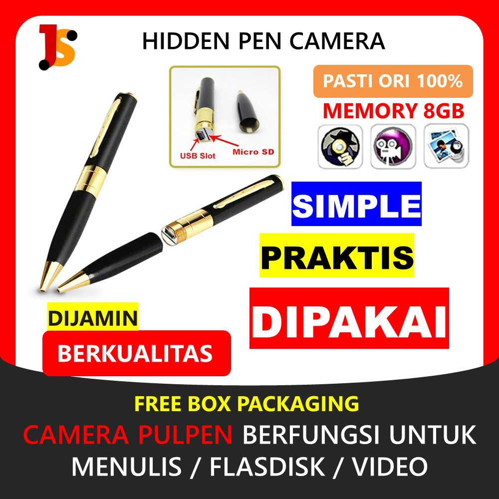 SPY CAM CAMERA CCTV MINI KAMERA PENGINTAI KECIL HIDDEN CAMERA BENTUK PULPEN MINI CAMERA SPY JS92