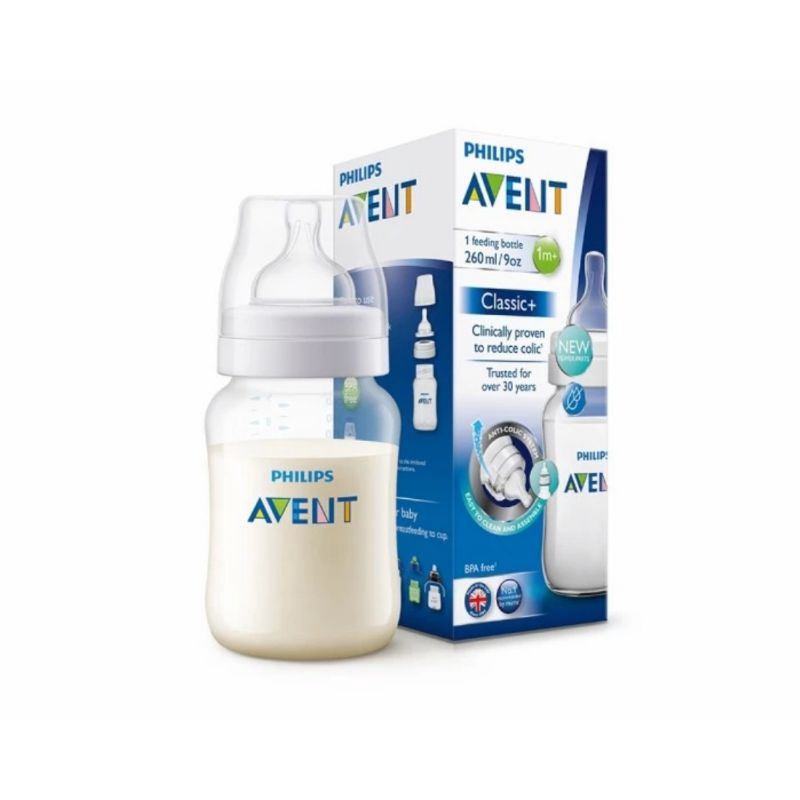 Botol Susu Philips Avent Classic Plus 260ml Anti Kolik dan Mengurangi Rasa Tidak Nyaman - BPA FREE