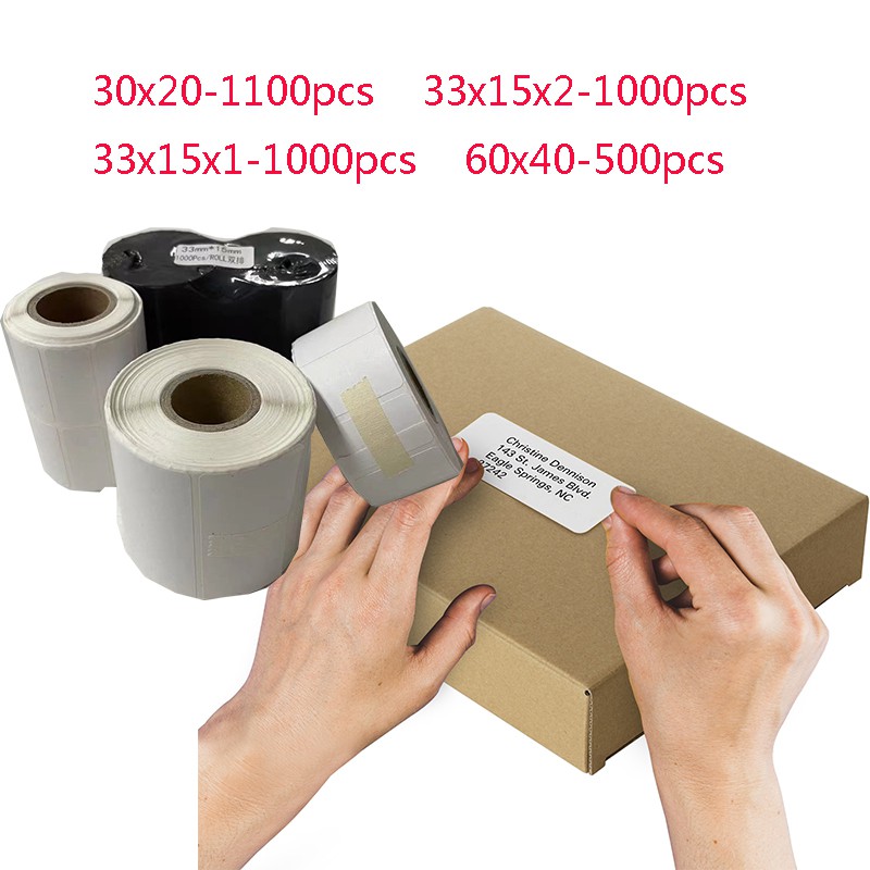 

60x40 THERMAL BARCODE 30x20 KERTAS STICKER LABEL THERMAL 33x15 mm 2 LINE - DIRECT THERMAL