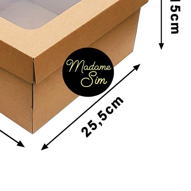 

♚ KOTAK KUE - CAKE BOX 25 x 25 x 15 CM - COKLAT + JENDELA (ISI 10 PCS) Ω