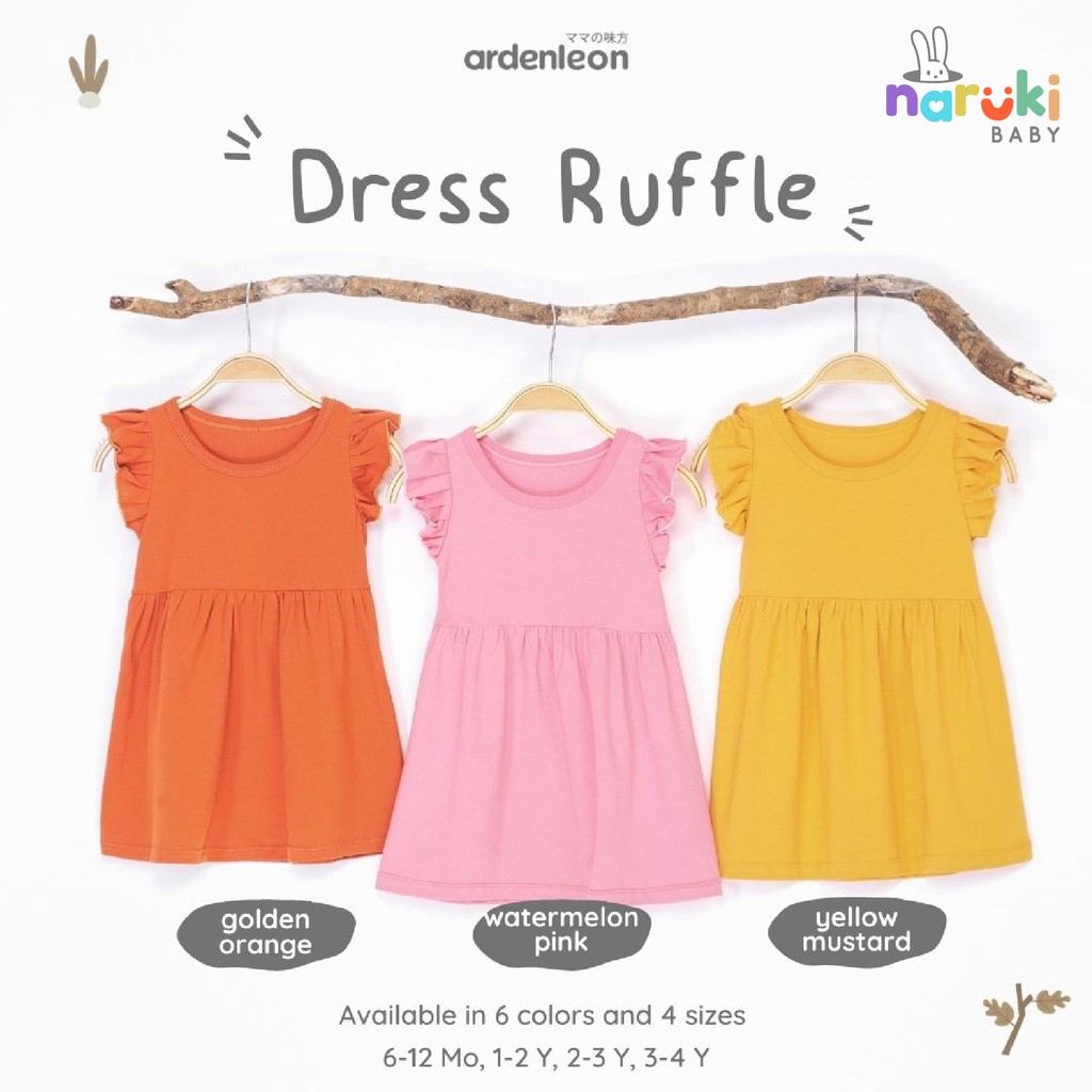 Ardenleon Baju Dress Ruffle Baby Kids Arden Leon Anak Bayi