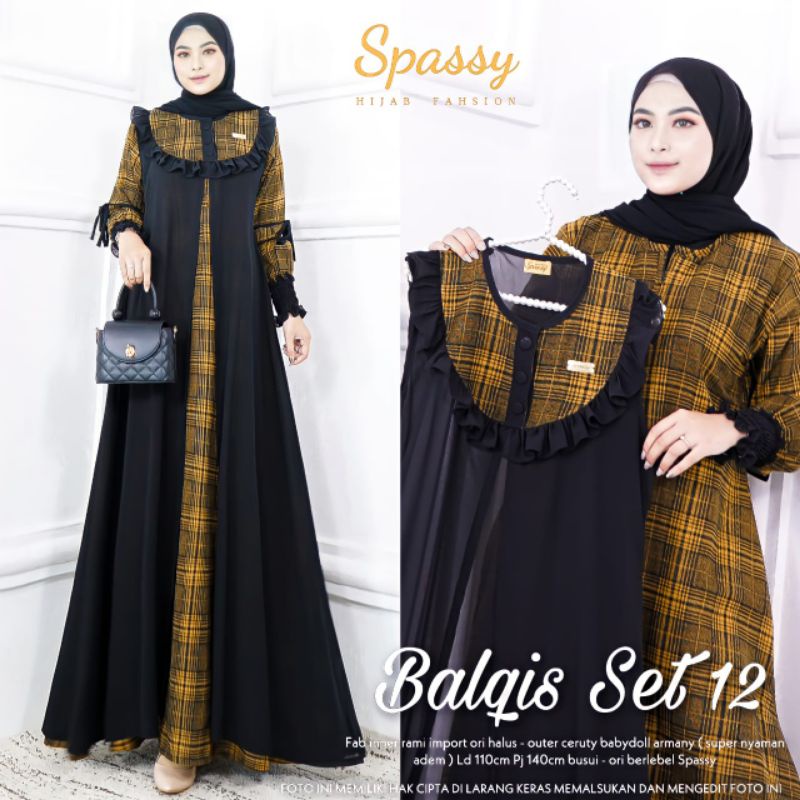 GAMIS SET ORI SPASSY BALQIS DAN SORAYA (ready)