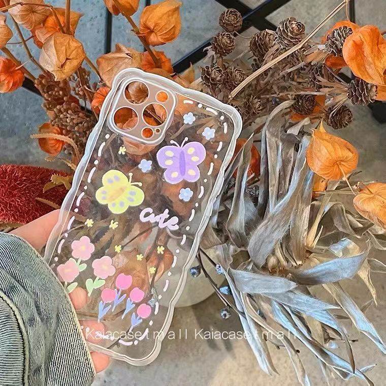 Case Desain Bunga Butterfly Untuk Iphone 13 Pro Max / 12 / 11 / XS / XR / X / 8 / 7 / 6 / 6s / Plus Se202020