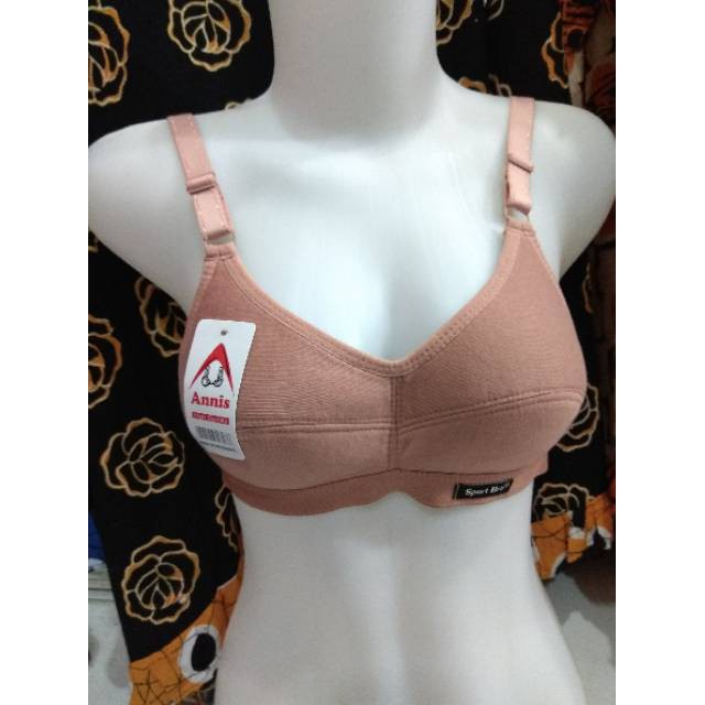 1 Pcs Bra / Bh Annis - Bh Wanita Termurah - Kait 2 / Tanpa Busa / Tanpa Kawat - Random Warna