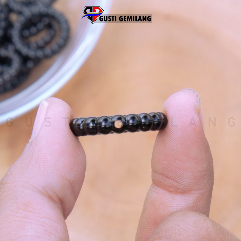 isi 6pcs Kerajinan Tangan Bentol Bulat Hitam Putih