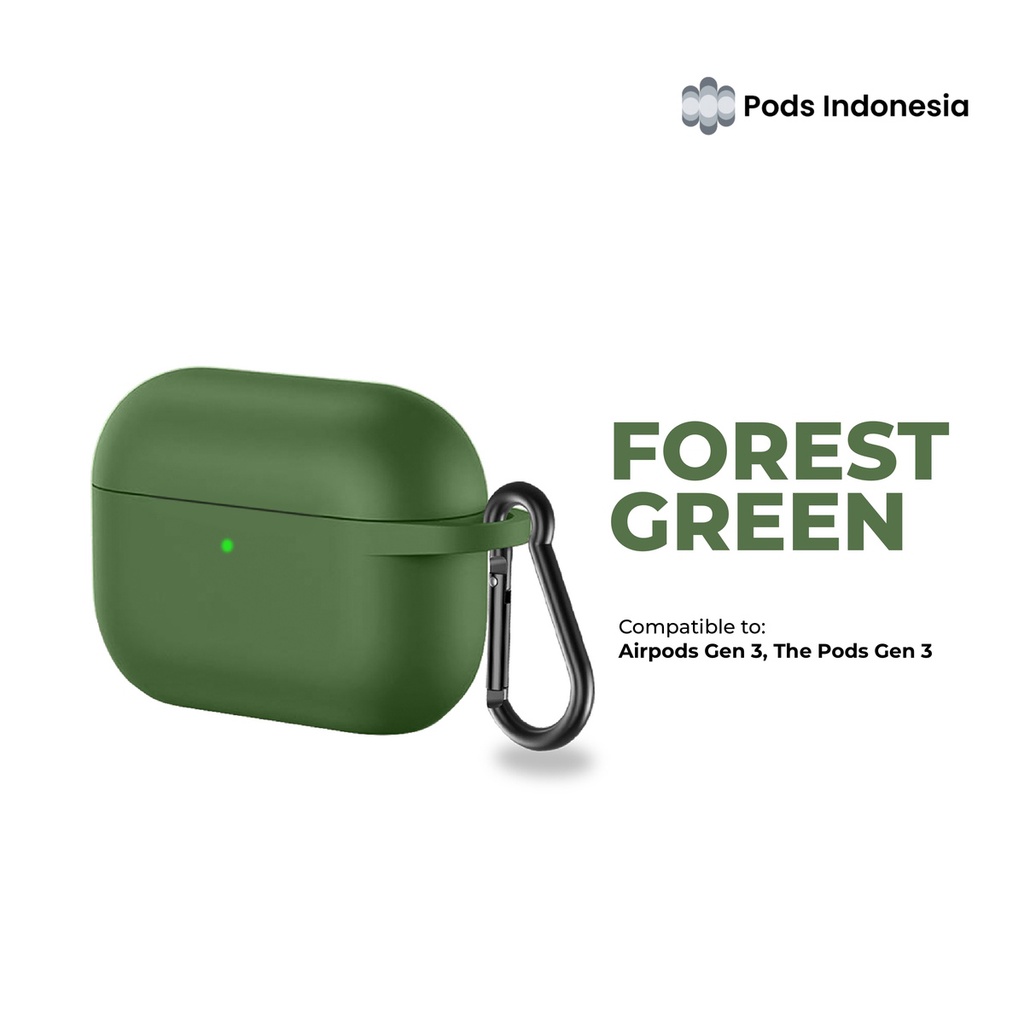 Bundle 2 in 1 Starter Set [The Pods Gen 3 + Free Premium Silicone Soft Case + Free Hook] by Pods Indonesia-Forest Green