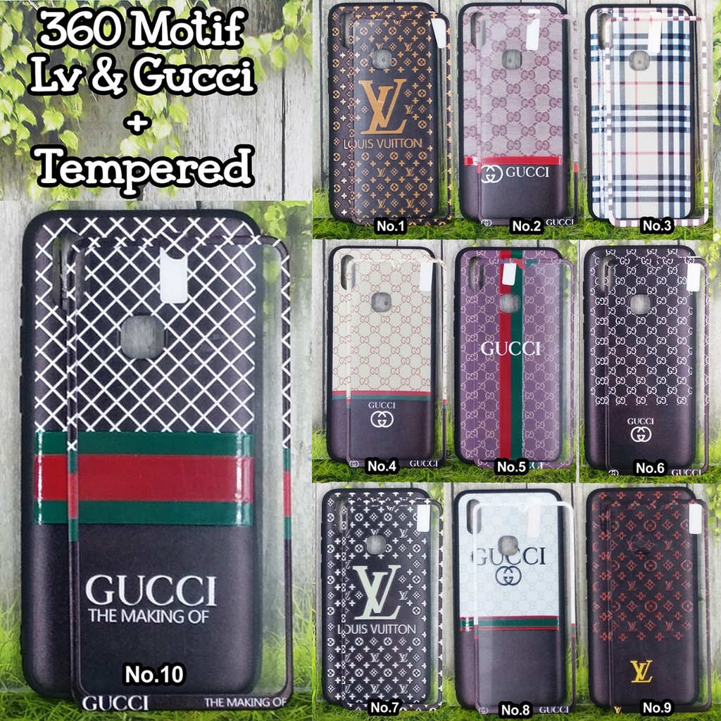 360 Case LV &amp; Gu*Cci + Tempered For Samsung/Oppo/Vivo/Xiaomi #case #casehp #casemurah