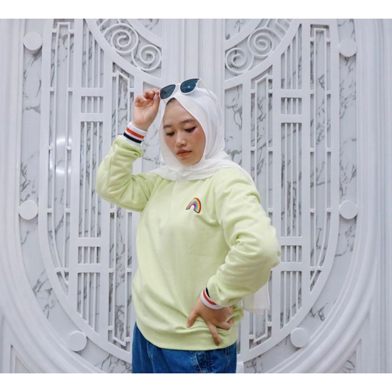 SWEATER CREWNECK DISTRO PELANGI MURAH READY/BISA COD